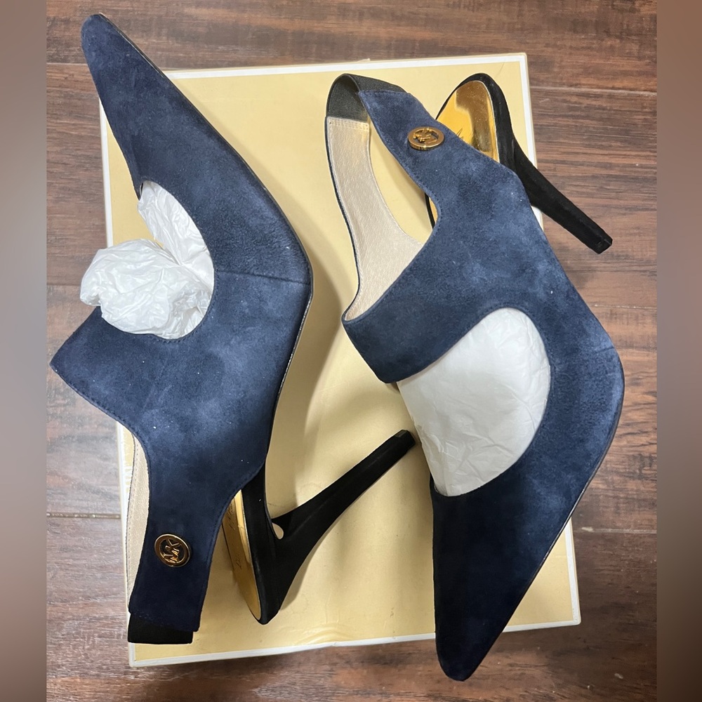Michael Kors Navy Blue Suede Heels
